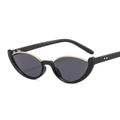 Retro black cat-eye sunglasses for women with golden metal trim and dark lenses - Cat Eye / Black Frame Grey Lens