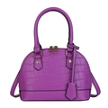 Sac coquille violet avec motif crocodile en similicuir et détails dorés brillants - Violet