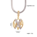 Gold and silver heart-shaped star pendant necklace with cubic zirconia inlays - Gold and Silver (Geometric Cross)