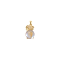 Elegant gold bow pendant necklace featuring a glowing blue aurora moonstone - Aurora Money Bag Pendant