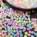 Translucent colorful heart-shaped acrylic letter beads for DIY jewelry making - Heart Shape Transparent Fluorescent Letters (100pcs)