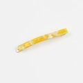 Hair clip with yellow and white marble pattern in a minimalist acetate barrette style - Jelly Yellow