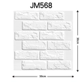 3D white brick self-adhesive wallpaper JM568 model with 30x30cm square dimensions - 568-White 3D Brick