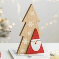 Christmas wooden Santa and snowflake tree desk decor, height 22cm, weight 230g - Red Santa Claus Large Building Block