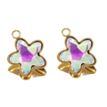 Star-shaped colorful crystal pendant with gold plating for DIY jewelry making - 5 Pcs/Pack / AB Color / 13mm