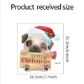 Detailed size specifications for Merry Christmas pug cartoon toilet sticker M-10 - M-10 Pug with Sign