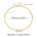 Detailed view of the 18K gold-plated irregular oval necklace with precise measurements - KN0143/Bean Link Chain Necklace