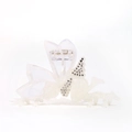 Pinza per capelli a farfalla in acetato bianco traslucido con strass brillanti - Fata Bianco Puro