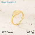 18K gold plated sunflower signet ring with sunburst pattern engraving in size 6-9 - US 6 / Gold