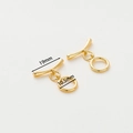 Dettaglio della chiusura a barra OT placcata oro con barra da 19mm e anello da 10,5mm - Chiusura OT Barra Curva Rotonda 18K Modello 2 - 2 Pezzi/Confezione