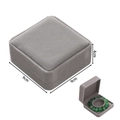 Grey velvet jewelry box with dimensions 9x9x4cm for bracelets and pendants storage - Bracelet/Watch Box / Gray