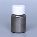 Dark grey metallic mica powder pigment in a clear bottle for DIY resin and candle making - Pearl Powder #8 Silver Gray