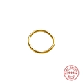 Detailed macro view of gold-plated 925 sterling silver seamless ring jewelry - Gold (#6 Minimalist Smooth Ring)