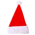 Bonnet de Père Noël classique en peluche rouge et blanc pour adultes et enfants avec pompon - Bonnet de Noël haut de gamme à gros pompon / Rouge/Blanc