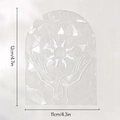 Detail showing arch-shaped rainbow suncatcher sticker with dimensions 12cm by 11cm - RPS083: Hands Supporting Sunshine Arch