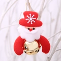 Christmas Santa Claus ornament with large gold star-cutout metal bell and red felt hat - Santa Claus / Gold