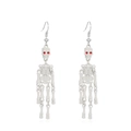 Orecchini pendenti a scheletro gotico bianco con occhi di strass rossi e monachella - Pendente Scheletro (Bianco WG-0863) / Bianco