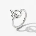 Anello a barra a T minimalista in acciaio inossidabile argento lucido - US 6 / Argento (PBJ308)