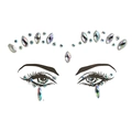 Face jewel stickers with teardrop and round rhinestones for EDM music festival party - HF-039 Clear Iridescent