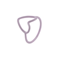 Modern light purple minimalist hollow heart ring with smooth finish on white background - US 5 / Light Purple