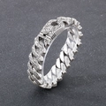 Bracciale da uomo in acciaio al titanio con incisioni retrò e motivi totem - 21cm / Argento Antico (KB128122-BDJX)