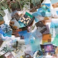 Vintage vellum paper stickers set with 366 pieces of retro nature and landscape designs - Light and Shadow Album