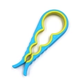 Blue and yellow 4-in-1 multi-functional plastic jar opener with non-slip grip - Large (Bulk) / Blue