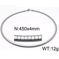 Collana girocollo geometrica in acciaio inossidabile argento con finitura opaca da 450mm - 450x4mm / Argento (KN33841-Z)