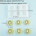 6-cavity round silicone kiwi fruit slice mold for DIY fondant and chocolate baking - 9111-Kiwi Slice