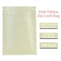 Pinkish yellow matte resealable aluminum foil zip bag with 18 silk thickness - 7x10cm*18cm Matte Pinkish Yellow [100 Pieces]