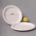 Eco-friendly 9-inch white round sugarcane pulp disposable plates 23cm diameter - 9 Inch Deep Plate Thickened / White