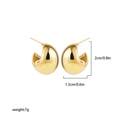 18K gold hollow geometric heart earrings measuring 2cm by 1.5cm weighing 7g - Thick Rounded Arc Sphere Studs (22265_11)