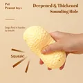 Erdnussförmiges Quietschspielzeug für Hunde aus gelbem Latex mit Anti-Rutsch-Textur - Erdnussform / Hundespielzeug / Gelb
