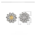 Dimensioni dettagliate del ciondolo a margherita in acciaio 14mm e peso di 0,8g - VG406x3 Margherita d'argento con centro dorato