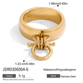 Anillo de acero inoxidable dorado con colgante barra T para mujer e hipoalergénico - US 6 / Dorado