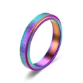 Rainbow gradient 6mm titanium steel ring with glitter frosted surface for men - 4mm Colorful Frosted Spinner Ring