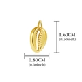 Polished gold seashell pendant charm with dimensions 1.60cm height and 0.80cm width - Golden Mini Shell (A0003401)