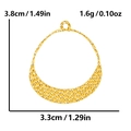 Gedetailleerd beeld van gouden hanger met gehamerde textuur en afmetingen - Gouden Stijl (S1781-G)