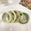 Set of four gradient green high-elasticity ribbed hair ties for ponytails - 1178E Green Gradient (5 Pcs OPP Bag)