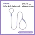 Correa de nylon para perro a cuadros morados y blancos cadena en P de 1,4m y 0,8cm ancho - Púrpura Estilo Floral