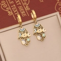 Goldene Hamsa-Hand-Ohrringe mit blauem Evil-Eye-Muster und feinen Ausschnitt-Details - Hamsa Hand Emaille Ohrringe (3#耳环)