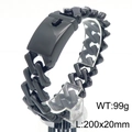 Black titanium steel Cuban chain bracelet 20mm width 99g weight for punk style jewelry - 20cm / Glossy Black