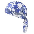 Detail of blue and white splatter pattern on breathable outdoor cycling bandana cap - Blue White Splash Ink Style(9#)