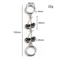 Silver metal chain extender with black cherry charms and snap hooks for handbags - Black Cherry + Silver Ring