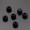 Blue sand stone 12mm round loose beads with sparkling metallic finish and center hole - 1 Piece / Blue Sandstone (Synthetic)