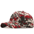 Gorra de béisbol unisex con camuflaje digital en rojo y gris para deportes al aire libre - Ajustable / 01 Rojo Beige