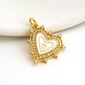 Elegant gold-plated heart pendant with white enamel and sparkling zircon stones - 05-White Heart