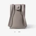 Minimalist grey leather mini crossbody phone bag with snap closure and slender strap - Gray