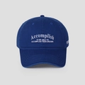 Detailed close-up of royal blue cotton baseball cap featuring white letter embroidery - M (56-58cm) / Blue
