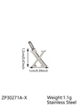 Polished silver stainless steel letter X pendant charm with dimensions 1.2cm by 1cm - Letter-X / Steel